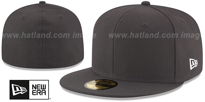 New Era '59FIFTY-BLANK' Solid Charcoal Grey Fitted Hat