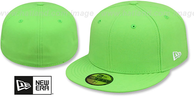 New Era '59FIFTY-BLANK' Solid Lime Fitted Hat