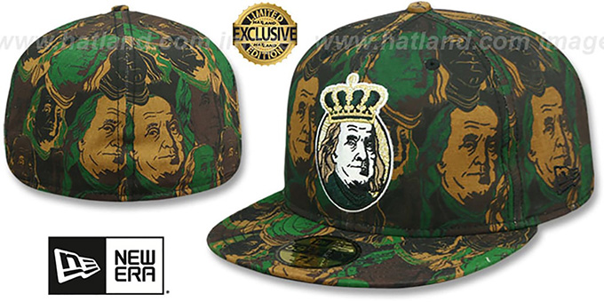 New Era 'BEN FRANKLIN' Army Camo Fitted Hat