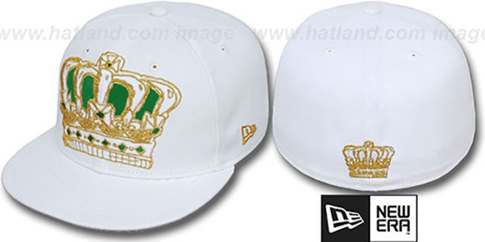 New Era 'BIG-ONE SKETCH CROWN' White-Green Fitted Hat