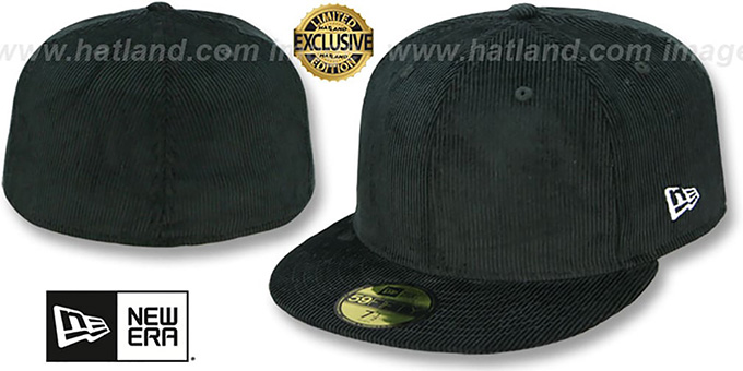 New Era 'CORDUROY 59FIFTY-BLANK' Black Fitted Hat