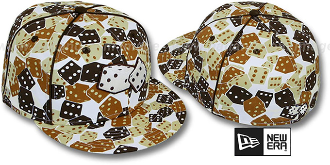 New Era DICE Fitted Hat white-brown-wheat