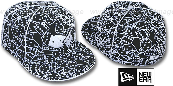 New Era 'FLOCKED DICE' Black-White Fitted Hat