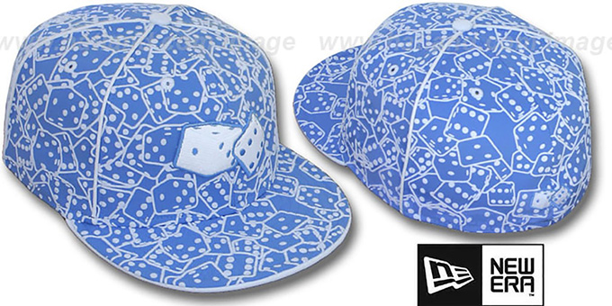 New Era 'FLOCKED DICE' Sky-White Fitted Hat