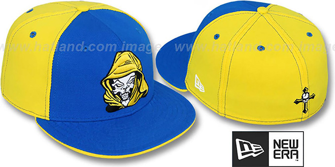 New Era 'HOODED SKULL' Royal-Yellow Fitted Hat