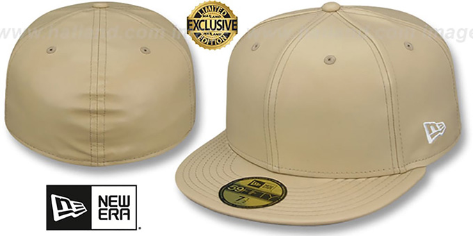 New Era 'LEATHER BLANK' Tan Fitted Hat