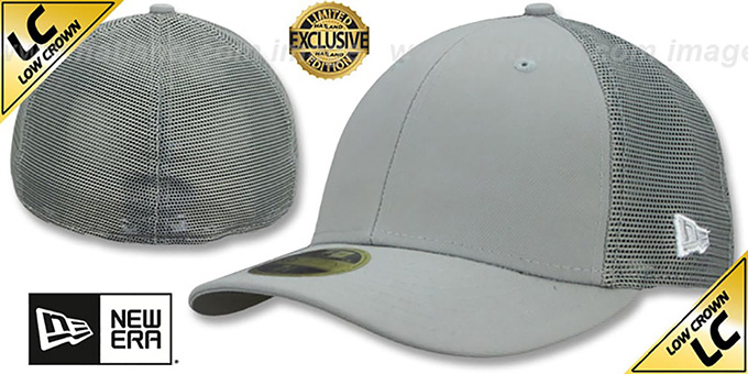 New Era 'LOW-CROWN MESH-BACK 59FIFTY-BLANK' Grey-Grey Fitted Hat