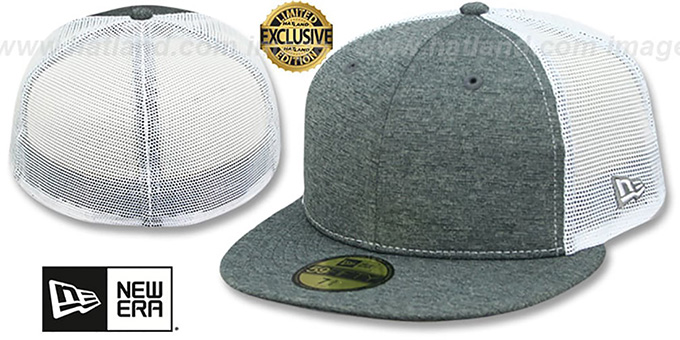 New Era 'MESH-BACK 59FIFTY-BLANK' Charcoal ST-White Fitted Hat