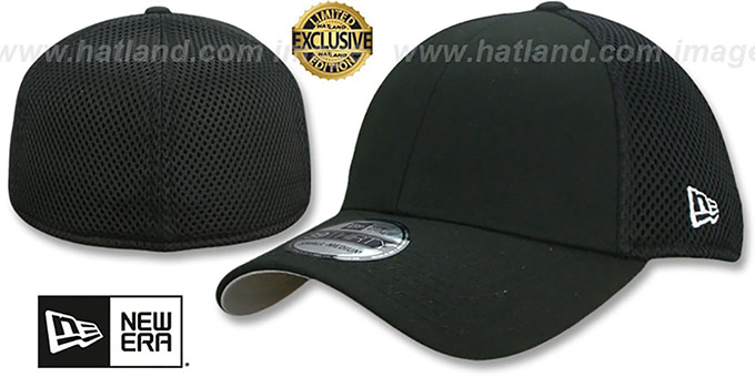 New Era NEO-MESH '39THIRTY-BLANK' Black-Black Flex Fitted Hat