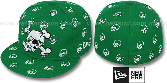 New Era 'S.K.A.R. SKULLS' Green-White Fitted Hat