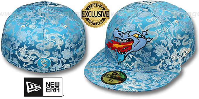 New Era 'SATIN DRAGON' Sky Blue Fitted Hat