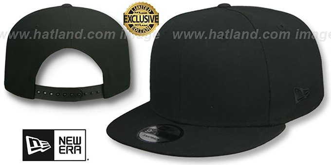 New Era 'TONAL BLANK SNAPBACK' Black Adjustable Hat