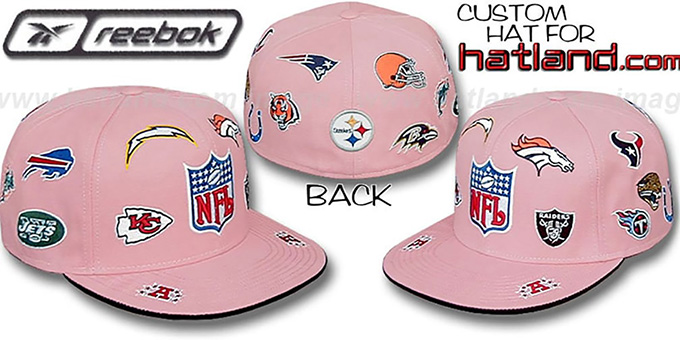 NFL 'AFC ALL-OVER' Pink Fitted Hat by Reebok