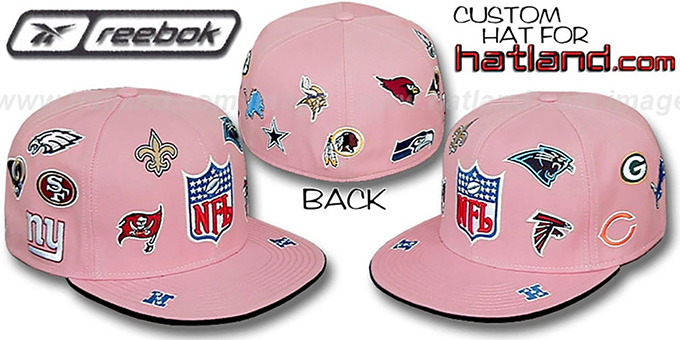 NFL 'NFC ALL-OVER' Pink Fitted Hat by Reebok