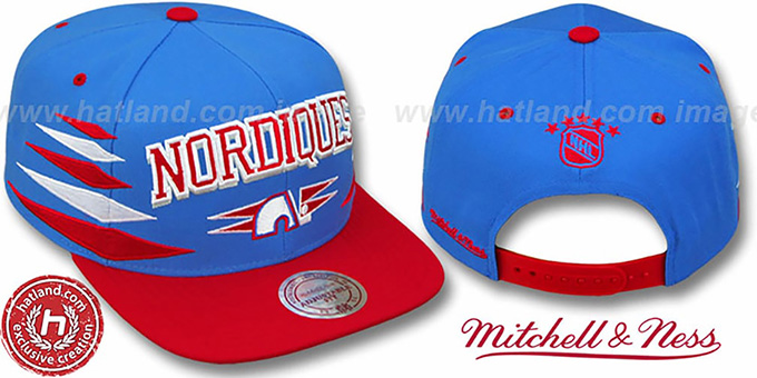 Nordiques '2T DIAMONDS SNAPBACK' Royal-Red Adjustable Hat by Mitchell and Ness