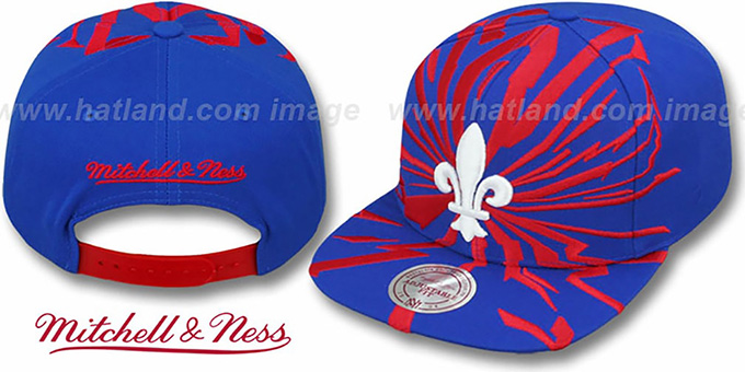 Nordiques 'EARTHQUAKE SNAPBACK' Royal Hat by Mitchell and Ness