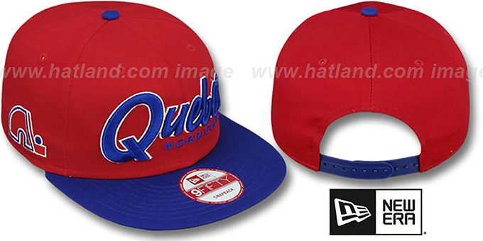 Nordiques 'SNAP-IT-BACK SNAPBACK' Red-Royal Hat by New Era