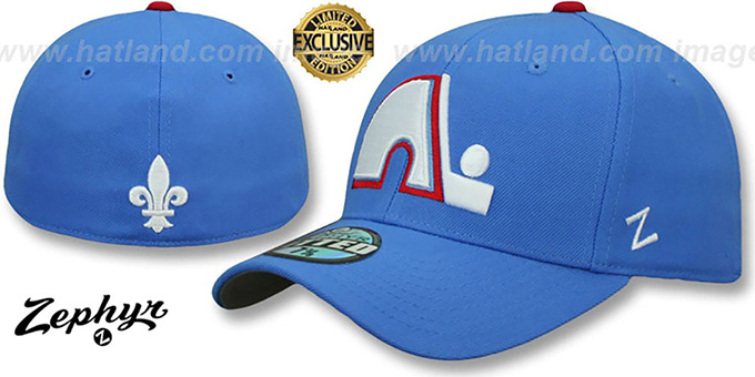 Nordiques 'VINTAGE SHOOTOUT' Sky Fitted Hat by Zephyr