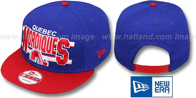 Nordiques 'WORDSTRIPE SNAPBACK' Royal-Red Hat by New Era