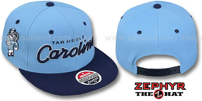 North Carolina '2T HEADLINER SNAPBACK' Sky-Navy Hat by Zephyr