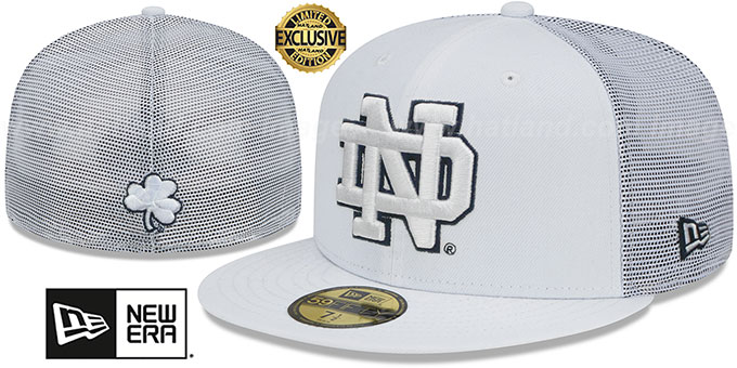 Notre Dame 'TEAM-BASIC TRUCKER' White Fitted Hat by New Era