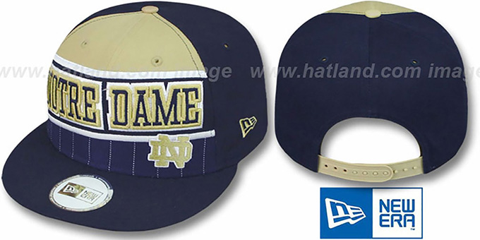 Notre Dame 'WARM-UP SNAPBACK' Navy-Tan Hat by New Era