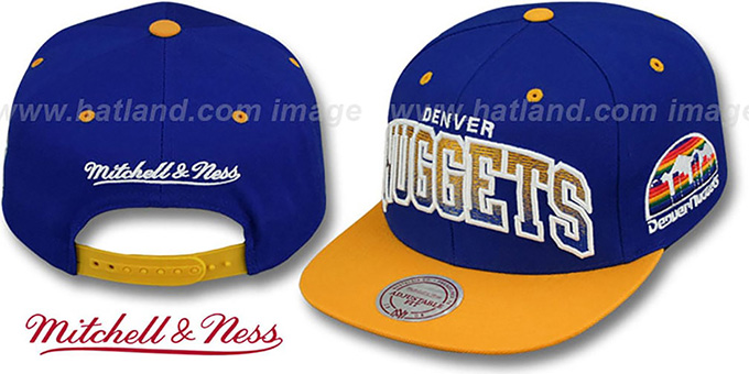 Nuggets 'GRADIANT-ARCH SNAPBACK' Royal-Gold Hat by Mitchell and Ness