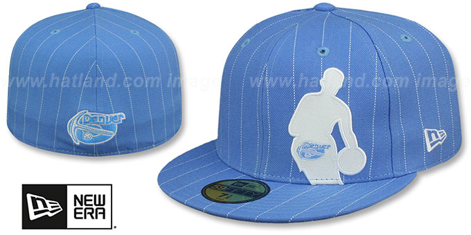 Nuggets 'NBA SILHOUETTE PINSTRIPE' Sky-White Fitted Hat by New Era