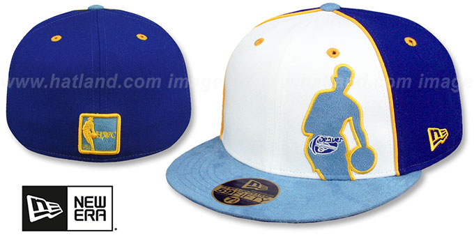 Nuggets 'NBA SILHOUETTE PINWHEEL' White-Royal-Sky Fitted Hat by New Era