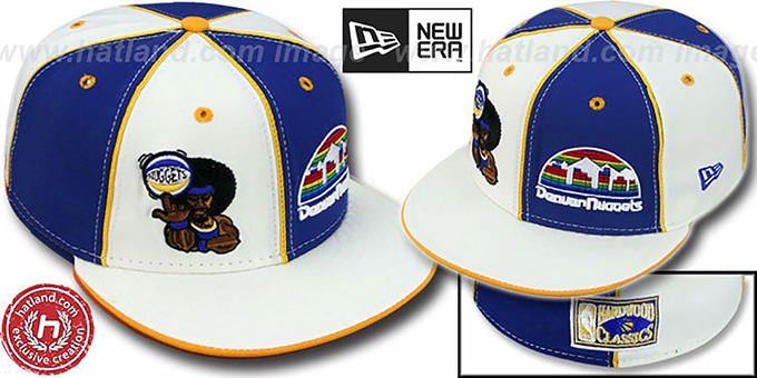 Nuggets 'RETROMAN DOUBLE WHAMMY' White-Royal Fitted Hat