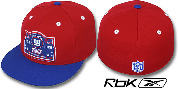 NY Giants '2T ESTABLISHED' Red-Royal Fitted Hat by Reebok