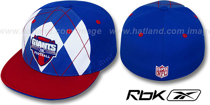 NY Giants 'ARGYLE-SHIELD' Royal-Red Fitted Hat by Reebok