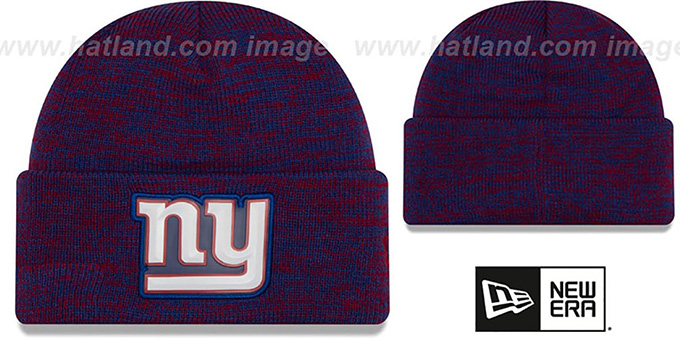 NY Giants 'BEVEL' Royal-Red Knit Beanie Hat by New Era