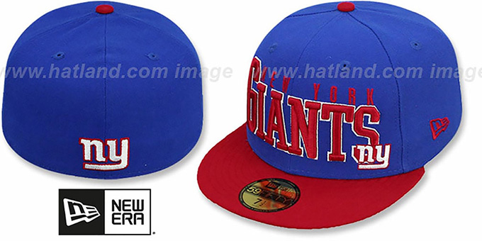 NY Giants 'NFL 2T CHOP-BLOCK' Royal-Red Fitted Hat by New Era