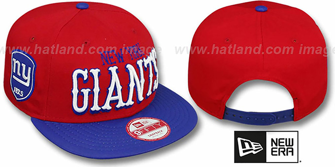 NY Giants 'NFL ENGLISH-WORD SNAPBACK' Red-Royal Hat by New Era