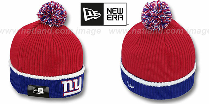 NY Giants 'NFL FIRESIDE' Red-Royal Knit Beanie Hat by New Era