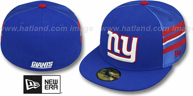 NY Giants 'NFL JERSEY-STRIPE' Royal Fitted Hat by New Era