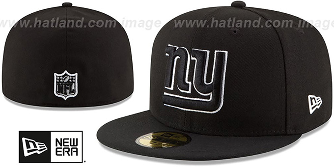 NY Giants 'NFL TEAM-BASIC' Black-White Fitted Hat by New Era