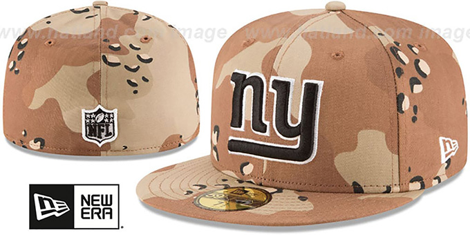 New York NY Giants NFL TEAM-BASIC Desert Storm Camo Fitted Hat