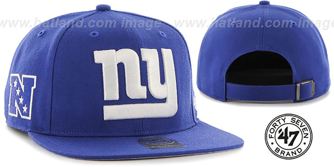 NY Giants 'SUPER-SHOT STRAPBACK' Royal Hat by Twins 47 Brand