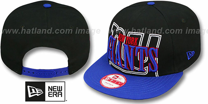 NY Giants 'THROUGH SNAPBACK' Black-Royal Hat by New Era