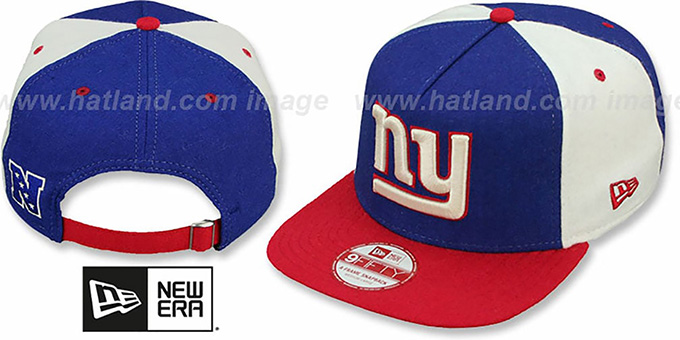 NY Giants 'TRIPLE MELTON STRAPBACK' Royal-White-Red Hat by New Era