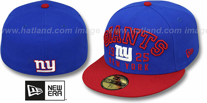 NY Giants 'WORD-KNOCK' Royal-Red Fitted Hat by New Era