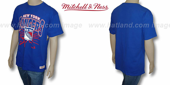 NY Rangers 'EARTHQUAKE' Royal T-Shirt by Mitchell and Ness