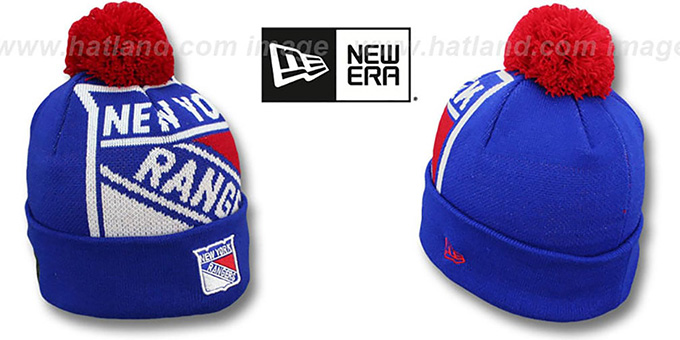 NY Rangers 'NHL-BIGGIE' Royal Knit Beanie Hat by New Era