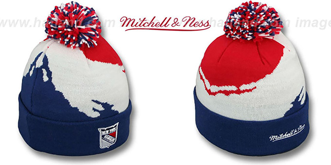 NY Rangers 'PAINTBRUSH BEANIE' by Mitchell and Ness