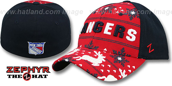 NY Rangers 'UGLY SWEATER FLEX' Navy-Red Hat by Zephyr