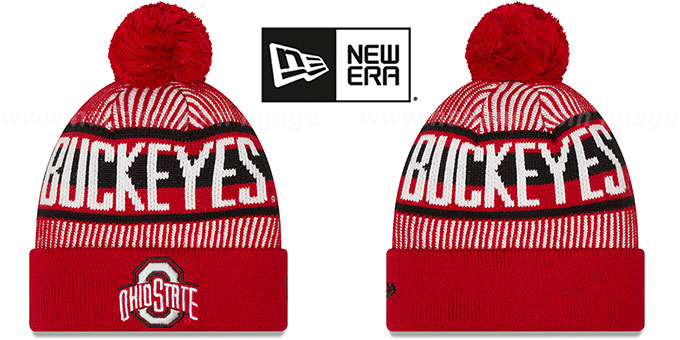 Ohio State 'STRIPED' Knit Beanie Hat by New Era