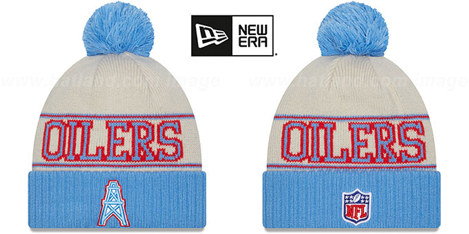 Oilers 2023 'HISTORIC SIDELINE' Knit Beanie Hat by New Era