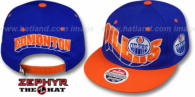 Oilers '2T FLASHBACK SNAPBACK' Royal-Orange Hat by Zephyr